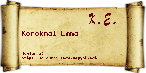 Koroknai Emma névjegykártya