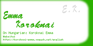 emma koroknai business card